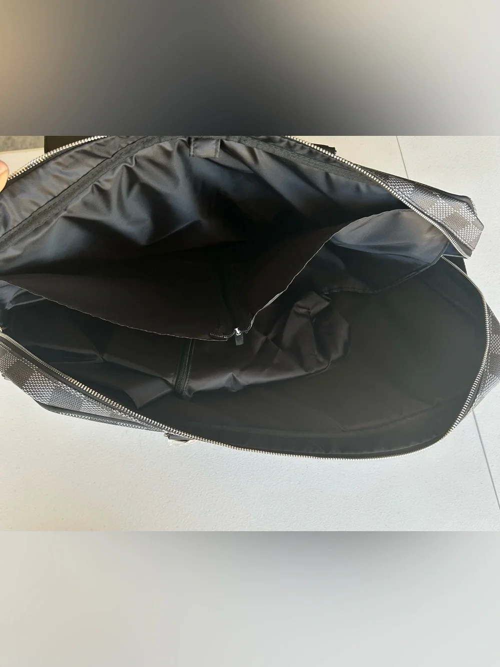 Journeyman Checkerboard Convertible Garment Bag - Black/Grey NWOT